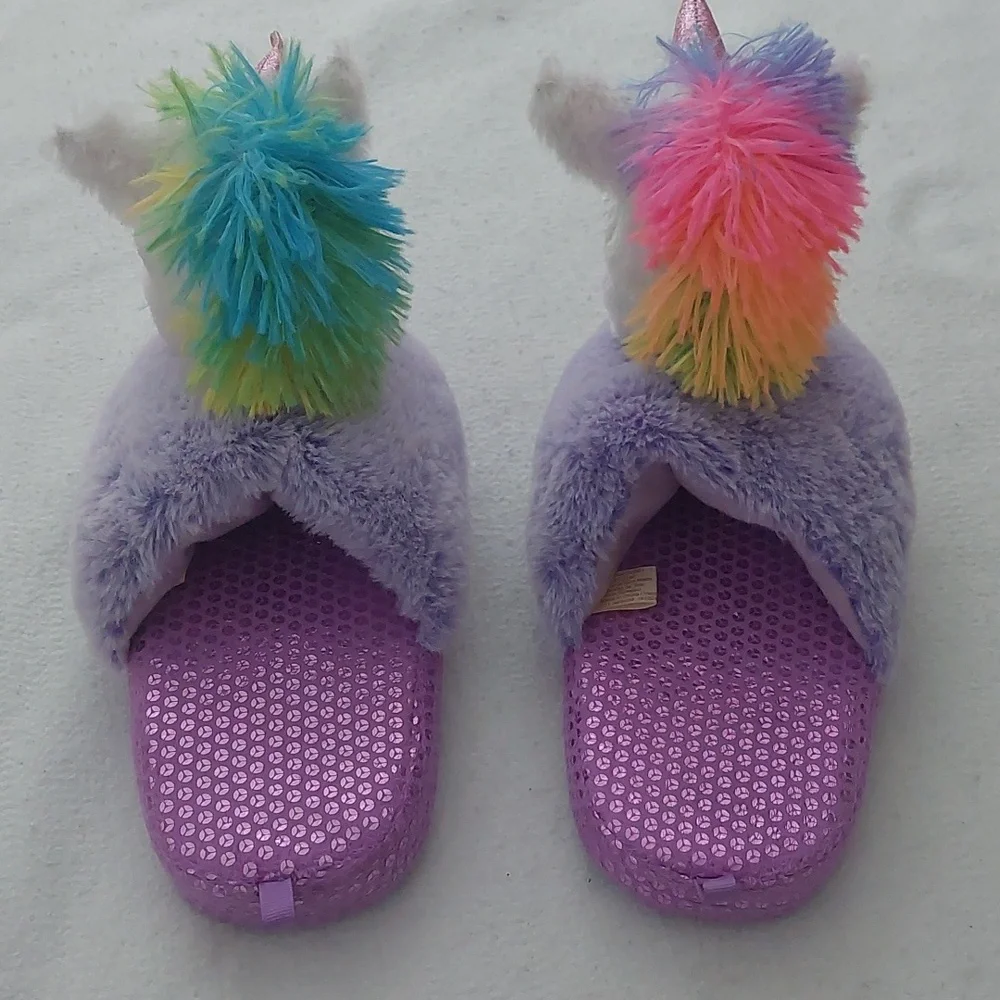 WONDER NATION Plush Unicorn Slippers NWOT
